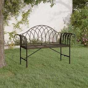 318828 vidaXL Bancă de grădină cu 2 locuri, negru, 128 cm, oțel