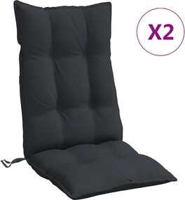 vidaXL Perne de scaun cu spătar înalt, 2 buc, negru, țesătură Oxford