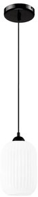 Lustră pe cablu HARMA 1xE27/15W/230V d. 14 cm alb/negru