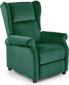 Fotoliu rabatabil AGUSTIN 2, verde inchis/negru, stofa/plastic, 75x92/