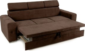 Canapea Extensibilă 3 locuri BELLAGIO, cu tetiere reglabile, 242x95x99 cm, Maro-Enjoy