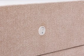 Noptiera cu iluminat LED TOULOUSE 55cm catifea bej