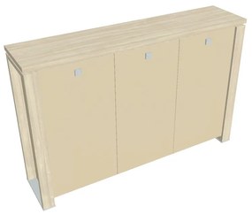Dulap mediu Verno+ S 200 x 46 x 130 cm, uși de sticlă, salcâm / vanilie