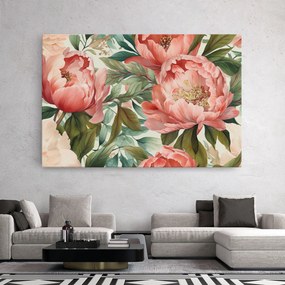 Tablou Canvas, 70x100cm, Dormitor si Living, Flori, Bujori, Light Red Peony