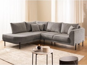 Colțar taupe cu tapițerie din chenille (cu colț pe partea stângă/în formă de ”L”) Mauris – Ropez