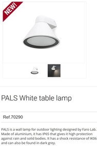 Aplica de perete exterior design modern IP65 PALS alba