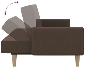 Canapea extensibila cu 2 locuri, gri taupe, material textil Gri taupe, Fara suport de picioare