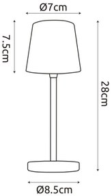 Globo 58482W-LED lampă birou LED 2W/5V 2200mAh IP44 albă, încărcare touch