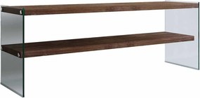 Comoda TV TV103, nuc, sticla/lemn, 120x35x45 cm