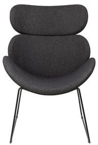 Fotoliu cu picioare negre Actona Cazar, gri închis