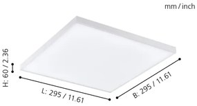 Plafonieră LED RGB dimabilă TURCONA-C LED/15W/230V Eglo 98562 + telecomandă