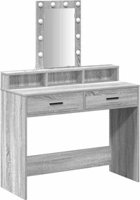 vidaXL Masă de Machiaj cu sertar Gri 100 x 41 x 140 cm Lemn compozit