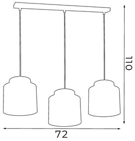 Lustră pe cablu FRODI 3xE27/60W/230V neagră
