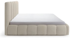 Pat tapițat Aura 180x200 cu spațiu depozitare - bouclé bej Quelle 05