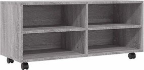 vidaXL Comodă TV cu roți, gri sonoma, 90x35x35 cm, lemn prelucrat