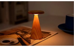 Veioză în culoare naturală LED cu abajur din lemn (înălțime 14 cm) Sylva – Gingko