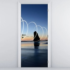 Fototapet pentru ușă - Plajă la apus (95x205cm)