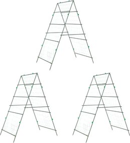 vidaXL Spaliere de grădină plante cățărătoare 3 buc. oțel, cu cadru A