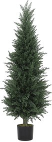 HOMCOM Chiparos artificial, 638 frunze din plastic, cu ghiveci, rezistent la UV, Verde | Aosom Romania