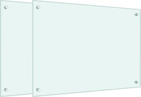 vidaXL Panou antistropi bucătărie 2 buc. alb 70x50cm sticlă securizată