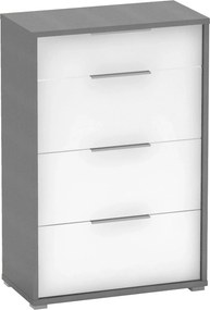 Comoda RIOMA NEW TIPUL 22, gri grafit/alb, PAL laminat/metal, 75x38x11