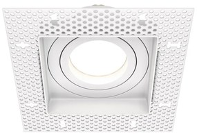 Spot incastrabil directionabil design tehnic Atom alb 13x13cm