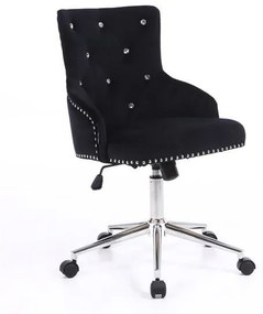 HR654CK Scaun Catifea Negru