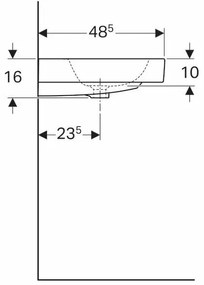 Lavoar pe mobilier Geberit Icon 90 cm cu orificiu baterie