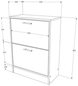 Pantofar haaus Rin, 2 Usi, Wenge, 63 x 30 x 85 cm