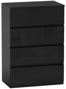 HOMCOM Comodă cu 4 sertare Comodă de stil modern pentru dormitor intrare living 55x34x80 cm Negru | Aosom Romania