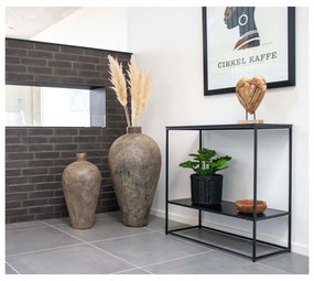 Masă consolă neagră cu blat negru 80x36 cm Vita – House Nordic