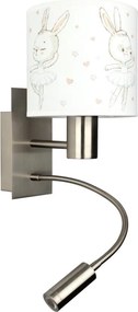 Brilagi - Lampă LED flexibilă BOBO 1xE27/25W/230V + LED/3W m. crom/alb/iepurași