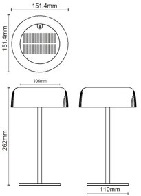Lampă LED solară reîncărcabilă dimabilă Zuma Line DT33111 BLUET LED/2,5W/2000 mAh IP44 negru