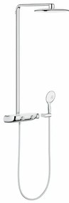 Coloana de dus cu baterie termostatata crom - alb Grohe RainShower System SmartControl 360 Mono