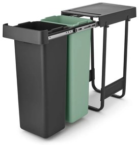 Coș de gunoi verde mentă/gri închis de reciclat/ încorporat din plastic 60 l Sort&amp;Go – Brabantia