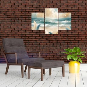 Tablou – Plajă pictată în culori delicate (90x60 cm)