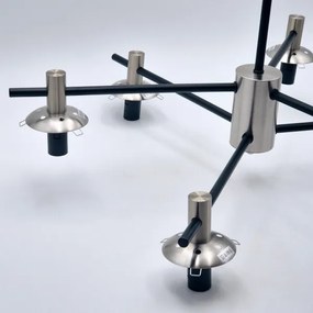 Lustră pe tijă LILOU 6xE14/5W/230V crom mat/fumuriu