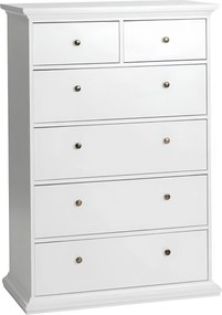 Comodă PAL înfoliat/MDF lăcuit, alb, PARIS 76718