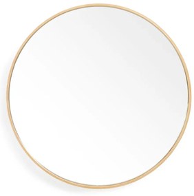 Oglindă de perete cu ramă din lemn de stejar Wireworks Glance, ø 45 cm