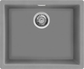 Chiuveta de bucatarie pentru montare sub blat SMEG Quadra VZP56CT, 56 cm, Antibacteriana, Rezistenta la zgarieturi si la razele UV, Gri