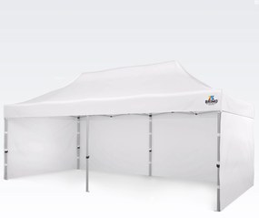 Cort de nuntă 3x6 m din aluminiu – Elegant și de montare rapidă - cu 3 pereți - Alb