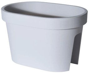 Ghiveci pentru balustradă, design oval, culoare gri urban, 26x39.5x24 cm