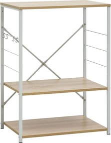 vidaXL Dulap microunde, alb/stejar, 60x39,6x79,5 cm, lemn prelucrat