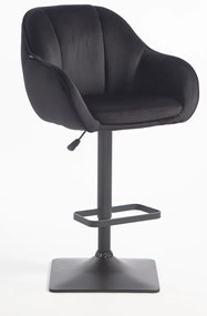 HR2055KW Scaun Neagră din Catifea cu Bază Neagră