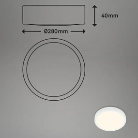 Plafonieră LED Briloner 3700-016 RUNA LED/16W/230V 3000K d. 28 cm alb
