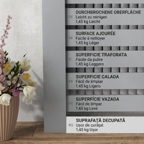 HOMCOM Acoperiș pentru calorifer din MDF cu doghe, cu 2 sertare, 111x19x95.5 cm, Gri | Aosom Romania