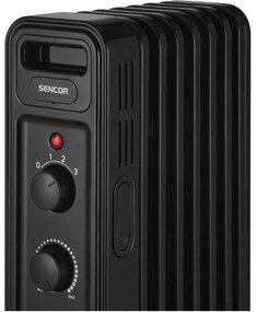 Sencor - Radiator electric cu ulei, 7 elemente, 600/900/1500W/230V, negru