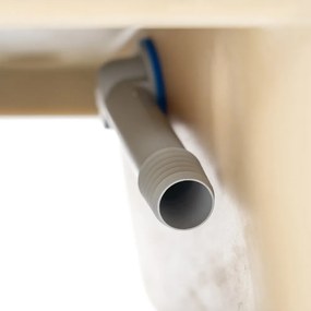 Chiuvetă pătrată Tia cu două cuve din granit, bej