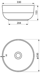 Chiuvetă albă rotundă din ceramică ø 33 cm Emmi – Sapho