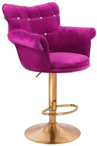 HR804CW scaun Catifea Fucsia cu Bază Aurie